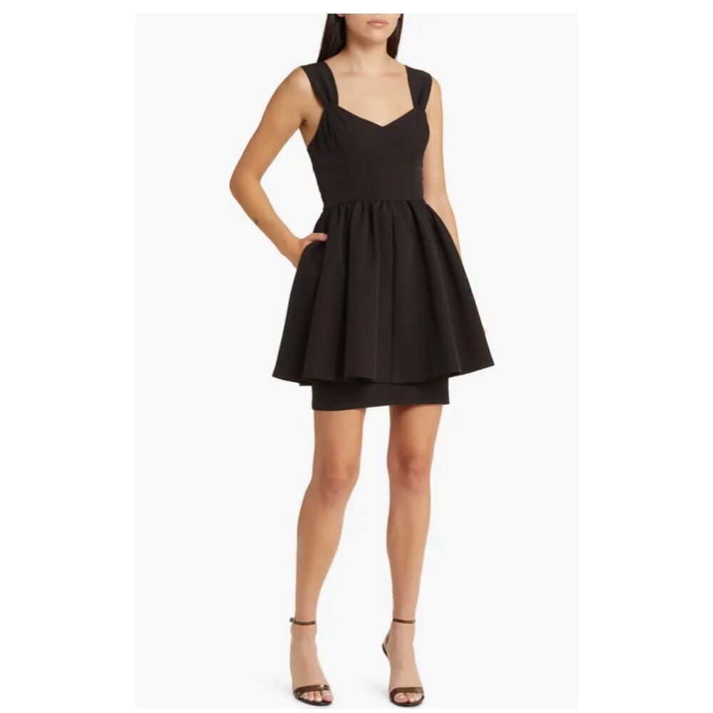 NWT Chelsea28 Flirt Peplum Minidress Black Size XL